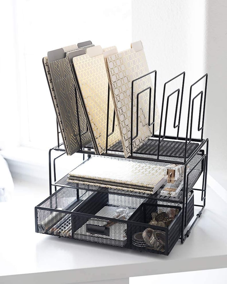 A File Organizer: Blu Monaco Workspace Desktop Rack With File Organizer