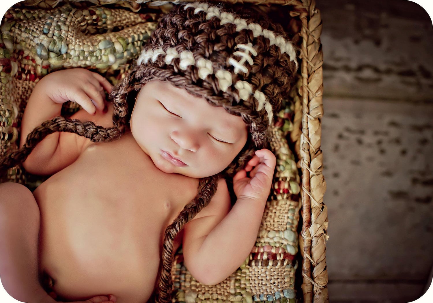 Cute and Adorable Male Baby with New York Yankee Hat Portrait