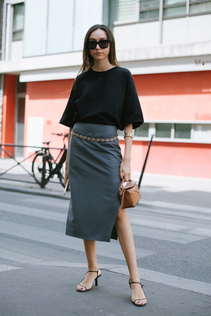 Style a Black Pair With a Midi Skirt and Top | How to Wear Kitten Heels ...