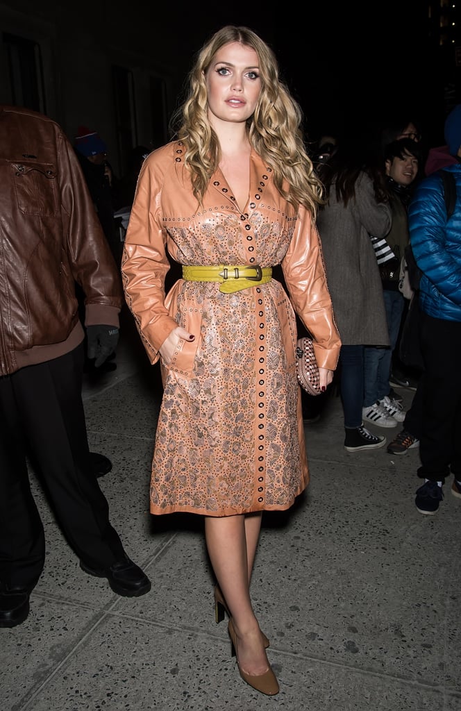 At the Bottega Veneta show during New York Fashion Week in February 2018.
