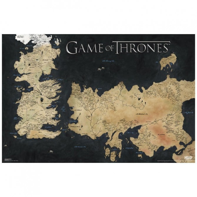Westeros-Essos Map Poster