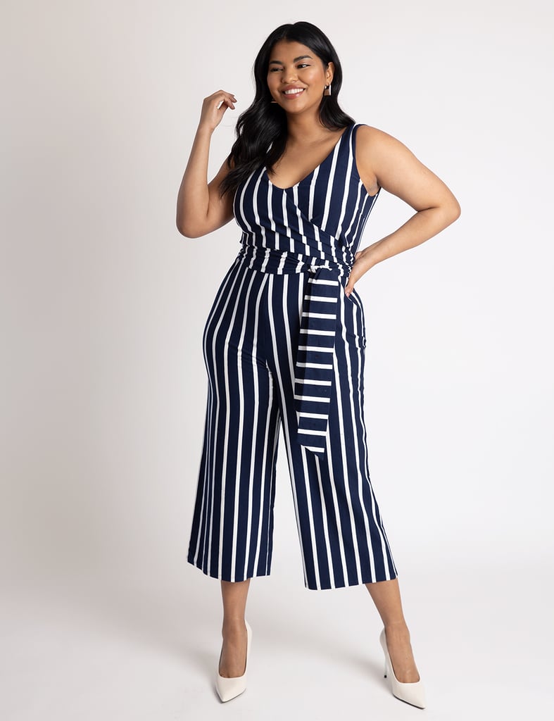 ELOQUII Wrap-Front Striped Jumpsuit | Best Fourth of July Sales and ...