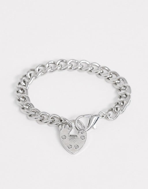 ASOS Design Bracelet With Heart Padlock