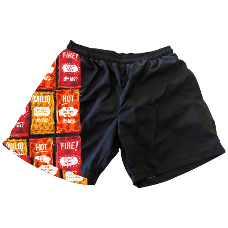 Taco Bell Sauce Packet Swim Trunks