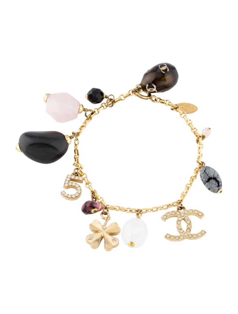 Chanel Enamel & Multistone CC Charm Bracelet