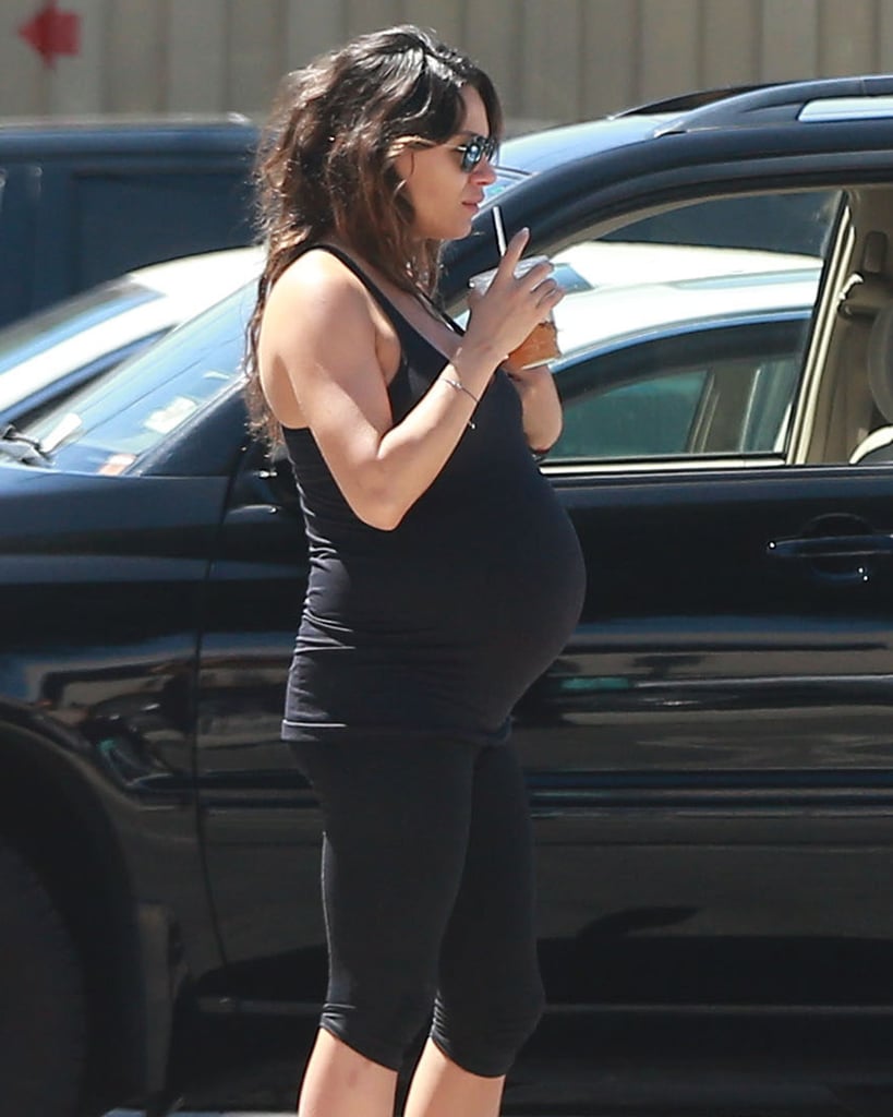 Pregnant Mila Kunis Goes to Yoga | Pictures