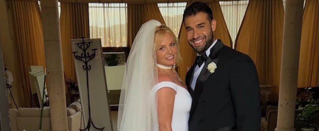 Britney Spears Got Married in a White Wedding Dress With a Thigh-High Slit