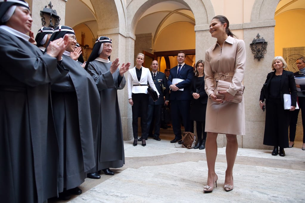 She Wore Beige Heels, Too!