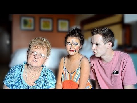 DOING MY GIRLFRIEND'S MAKEUP W/ MY GRANDMA