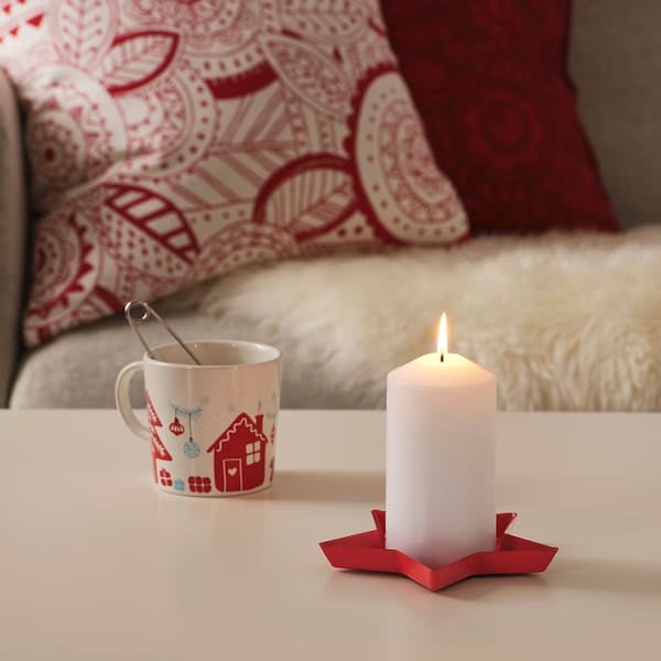 Vinterfest Red Star Candle Dish