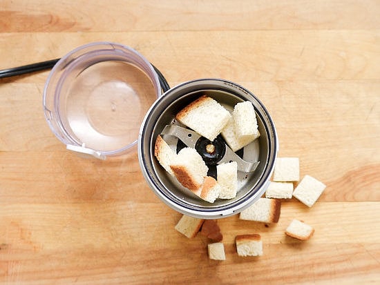 Use stale bread to clean your coffee grinder.