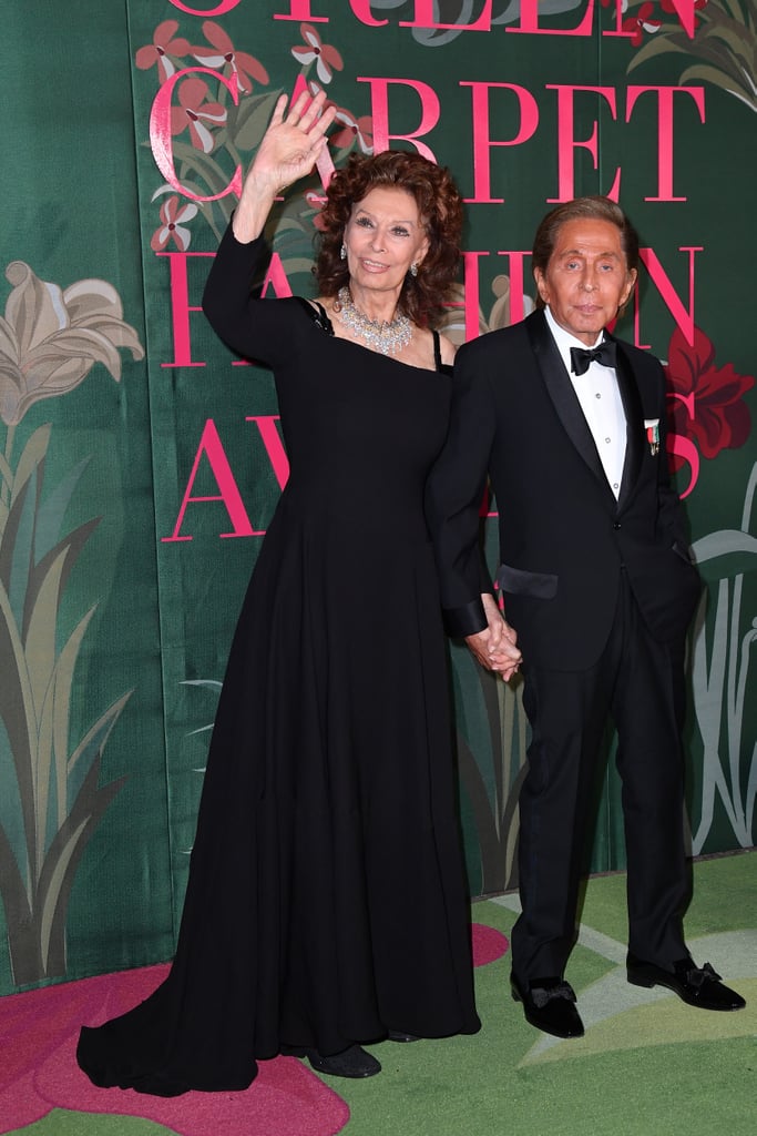 Sophia Loren and Valentino Garavani at The Green Carpet Fashion Awards 2019