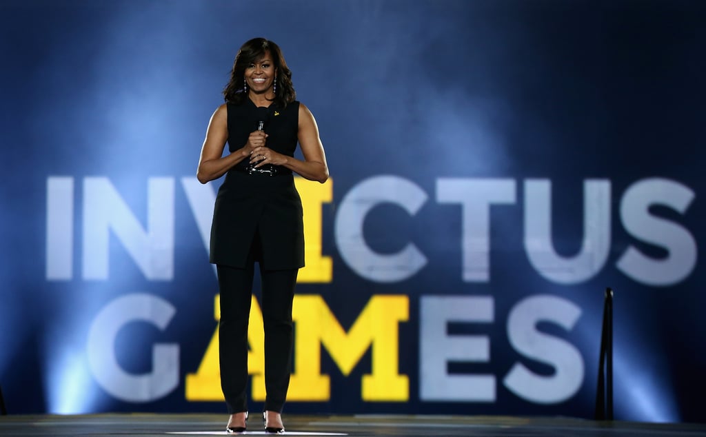 Michelle Obama Black Suit at Invictus Games 2016