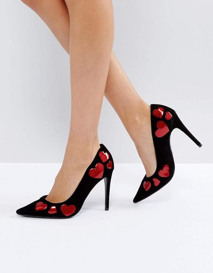 Dune London Beloved Heart Pointed Court Shoe