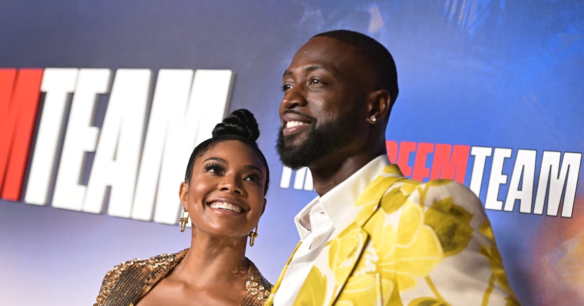 Gabrielle Union and Dwyane Wade Coordinate in Gold Outfits