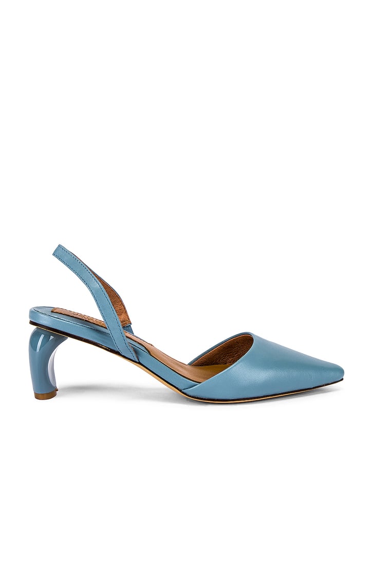 JAGGAR Virtue Leather Slingback Heel in Sky Blue | Best Shoes at ...