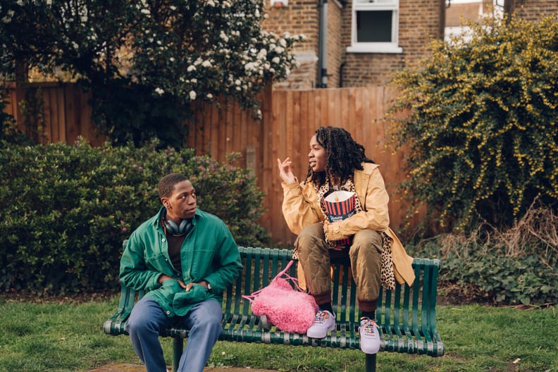 David Jonsson and Vivian Oparah in RYE LANE. Photo by Chris Harris. Courtesy of Searchlight Pictures. © 2022 20th Century Studios All Rights Reserved.