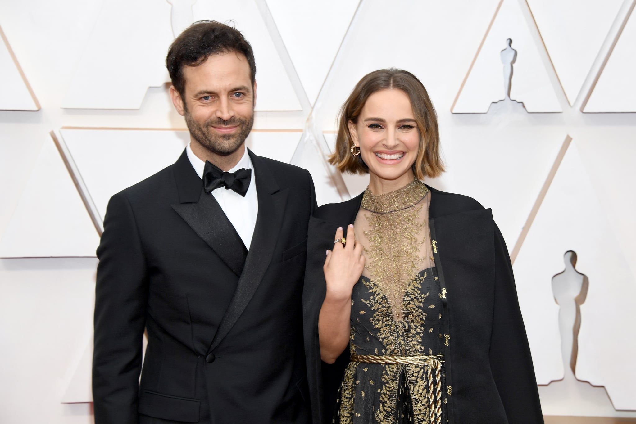 HOLLYWOOD, CALIFORNIA - FEBRUARY 09: (L-R) Choreographer Benjamin Millepied and Natalie Portman attend the 92nd Annual Academy Awards at Hollywood and Highland on February 09, 2020 in Hollywood, California. (Photo by Kevin Mazur/Getty Images)