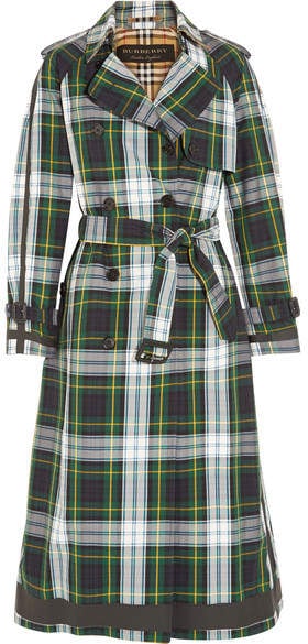 Burberry Tartan Cotton-gabardine Trench Coat