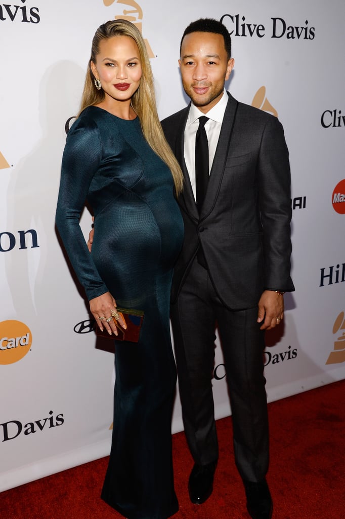 Chrissy Teigen and John Legend at Clive Davis Party 2016