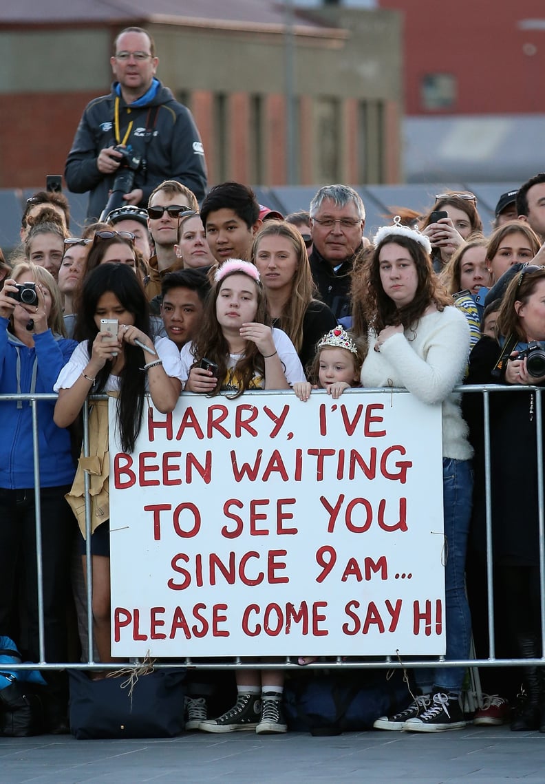 What if these crafty girls REALLY showed up just before Harry arrived in New Zealand at 2:30 p.m.? Think about it.