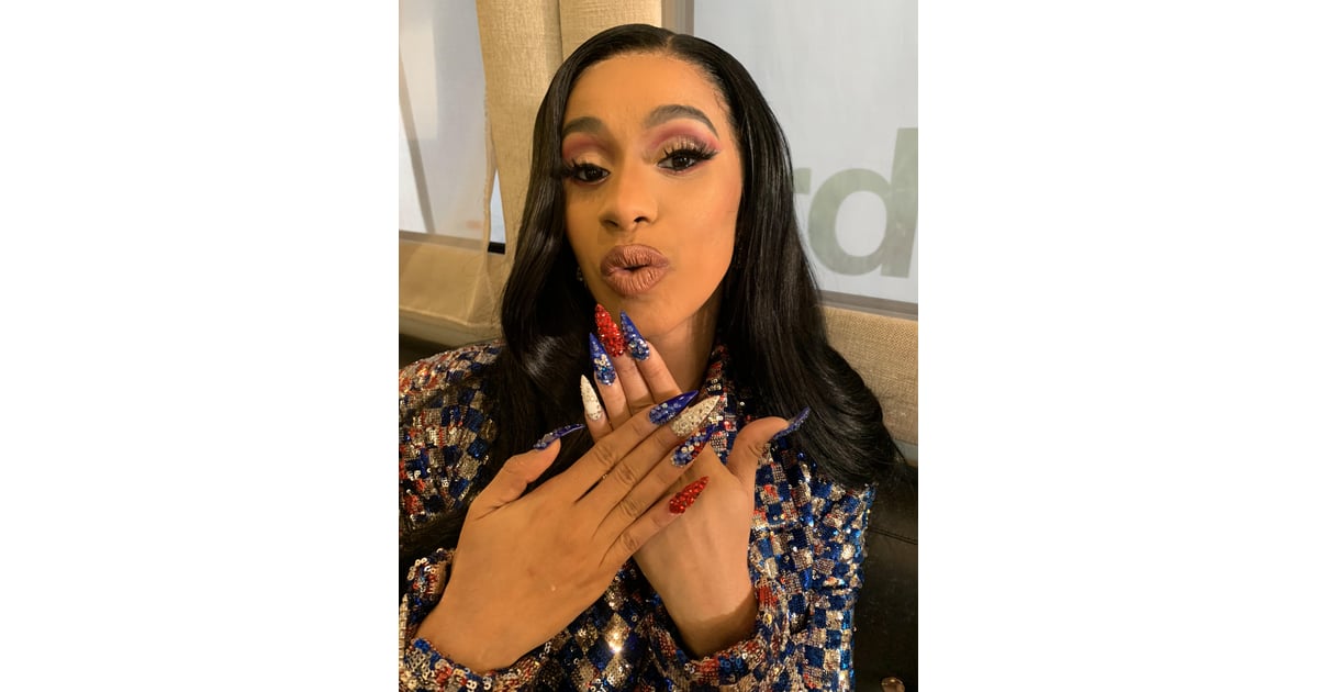 cardi b pepsi nails