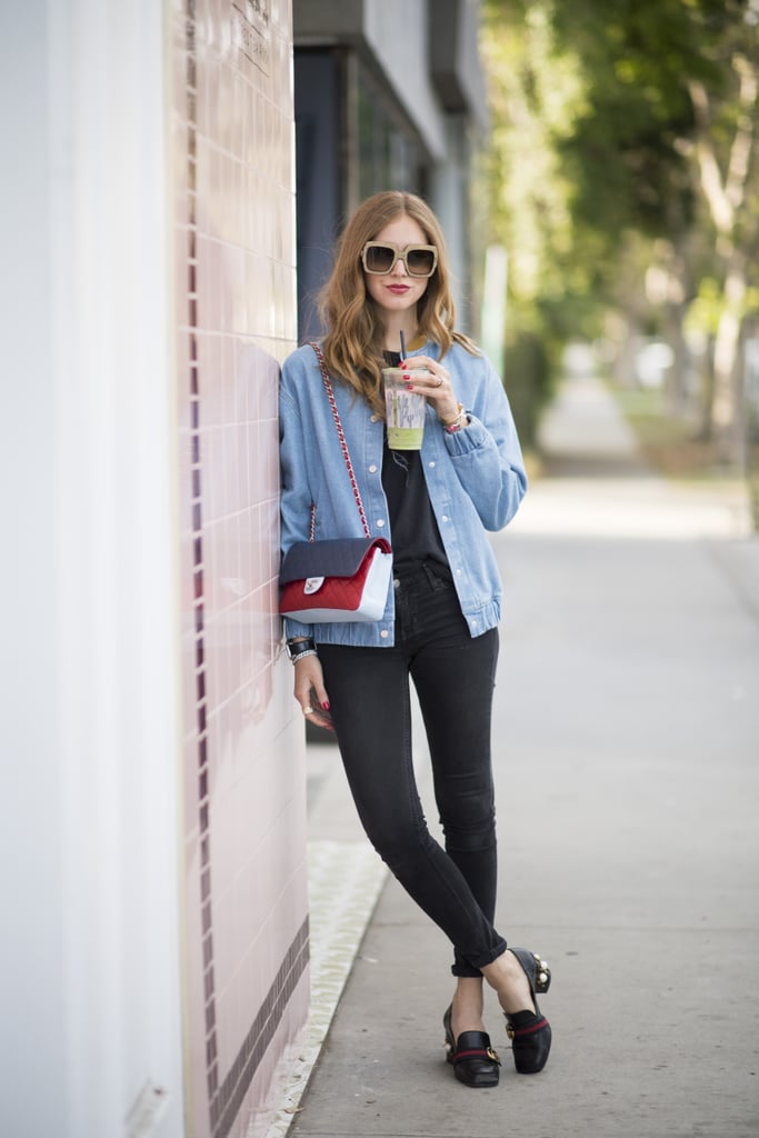 With a roomy denim jacket and practical footwear | How to Wear Skinny ...