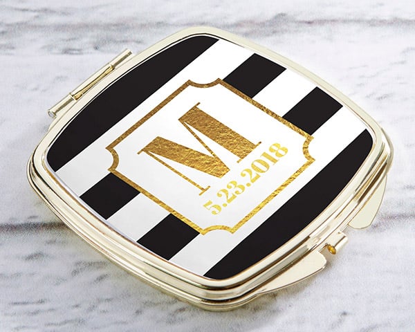 Personalized Classic Wedding Gold Compact