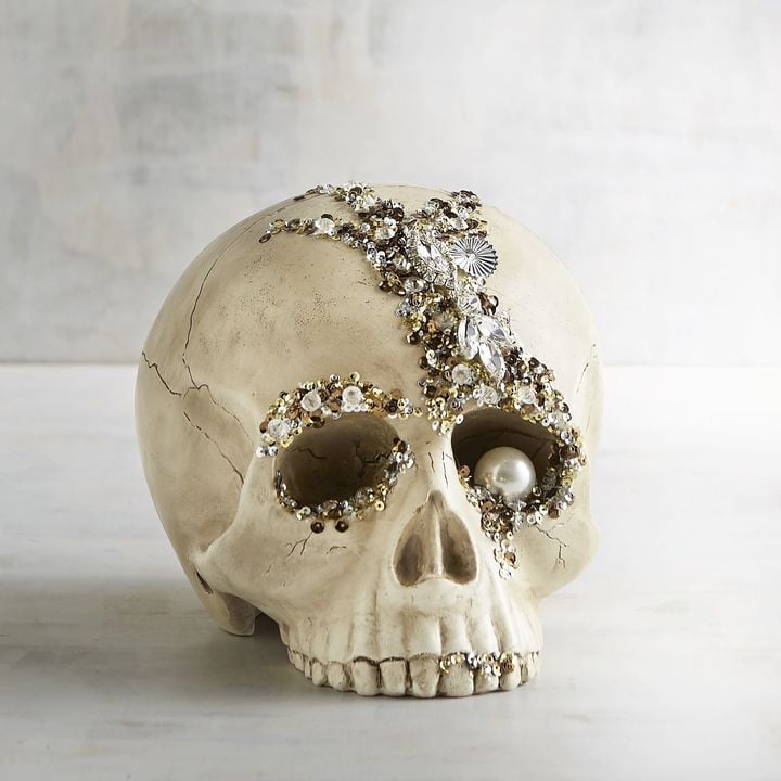 Pier 1 Imports Bejeweled Skull Halloween Decor