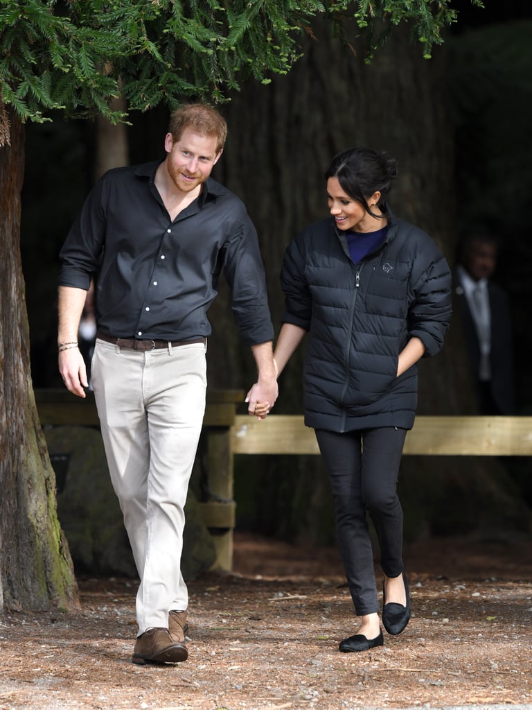 Prince Harry and Meghan Markle have officially completed their first royal tour as husband and wife! After touching down in Australia on Oct. 14, Meghan debuted her growing belly in style as she and Harry met with Governor General Sir Peter Cosgrove and his wife, Lady Cosgrove, at Admiralty House in Sydney. The couple were joined by representatives from Harry's Invictus Games, and Meghan was positively glowing in a white dress, while Harry looked dapper in a navy suit. To make things even sweeter, the governor general gifted Meghan with her first baby present: a kangaroo stuffed toy!
Meghan and Harry had a busy couple of weeks. Not only did they get to hang out with some baby koalas at the zoo, but they also caught a ferry to the Opera House, where they watched a rehearsal by the Bangarra Dance Company. During their stop in Dubbo on Oct. 17, Harry and Meghan were greeted by a group of schoolchildren and Harry delivered a powerful speech about mental health. 
The royal couple landed in Melbourne on Oct. 18, where they met with some very emotional fans before attending a reception hosted by the governor of Victoria at the Government House. There, Meghan received a little scare while watching a science experiment, but don't worry — it ended in a lot of giggles. Later, they visited Charcoal Lane and got a taste of Australian cuisine before heading to the beach. On Oct. 19, Harry and Meghan visited Sydney, where they met with OneWave founders Grant Trebilco and Sam Schumacher at Bondi Beach. OneWave is a local surfing community group that raises awareness for mental health. The couple also paid a surprise visit to the Macarthur Girls High School in Parramatta.
Come Oct. 20, Meghan and Harry attended the official opening of ANZAC Memorial, followed by an important return for the royals as they participated in the 2018 Invictus Games Opening Ceremony. They started things off at the Jaguar Land Rover Driving Challenge, and Harry made sure to rehearse his speech in front of Meghan before the evening celebration at the Sydney Opera House. On Sunday, Kensington Palace revealed that Meghan would be cutting back on her events throughout the tour to rest. Harry stepped out for an Invictus Games cycling event before being joined by Meghan in the afternoon for sailing. On Monday, the pair headed to Fraser Island, where they took a sunny stroll together and met with fans. 
The following day, Harry and Meghan left Australia for Fiji, where they were greeted in a strictly traditional fashion and attended a reception and dinner hosted by the nation's president. On Wednesday, the duo donned traditional outfits when they met with students at the University of the South Pacific and Meghan gave her first speech during the tour. The royals ended their time in Fiji by attending the unveiling of the Labalaba statue in Suva on Thursday. Soon after, the couple traveled to dine with the king of Tonga. On Friday, the couple kicked off their day by heading to the St. George Government Building to meet with the prime minister of Tonga, 'Akilisi Pohiva, and several other cabinet ministers. They capped off their visit by attending the unveiling of The Queen's Commonwealth Canopy at Tupou College before hopping on a plane and returning to Australia for the Invictus Games.
After arriving in Sydney, Harry and Meghan got all glammed up and stepped out together for the Geographic Society Awards. Meghan looked stunning in a black and white gown, while Harry cut a suave figure in a navy suit. The pair enjoyed the final day of the Invictus Games by attending the wheelchair basketball final at the Quaycentre and delivered their own inspiring speeches at the closing. They departed Sydney Sunday morning, and headed for New Zealand. 
On Oct. 28, Harry and Meghan received the hongi, a traditional Maori greeting, upon arriving in Wellington. Meghan and Harry joined Prime Minister of New Zealand Jacinda Ardern for a reception hosted by Governor-General of New Zealand Patsy Reddy to celebrate the 125th anniversary of women's suffrage. The following day, the royal couple met with the local youth at the Maranui Cafe to discuss their various mental health projects. Meghan and Harry then departed by helicopter for Abel Tasman National Park. On Oct. 29, the couple visited Courtnay Creative, where guests were dressed in an array of costumes, before they attended the unveiling of The Queen's Commonwealth Canopy in Redvale the following day. Meghan and Harry kept things casual in jeans and matching rain boots, while they played "welly wanging" along with a group of local children. Later, the couple made an outfit change and visited the Pillars charity, which supports children who have an incarcerated parent, and attended a reception for young leaders hosted by the prime minister. Oct. 31 marked the end of Harry and Meghan's tour, and the couple kicked off their last day by stepping out in traditional cloaks at a powhiri (a Māori welcoming ceremony) and luncheon at Te Papaiouru Marae in Rotorua. They later named kiwi chicks at the National Kiwi Hatchery and visited Redwoods Tree Walk. 
Harry and Meghan's tour comes on the heels of Kensington Palace's announcement that the pair are expecting their first child! Even though we just found out about the news, Harry and Meghan reportedly told the royal family at Princess Eugenie's wedding. Congrats to Meghan and Harry!

    Related:

            
            
                                    
                            

            We&apos;re Rolling on the Floor Laughing Over Prince Harry Dramatically Swatting Flies in Australia