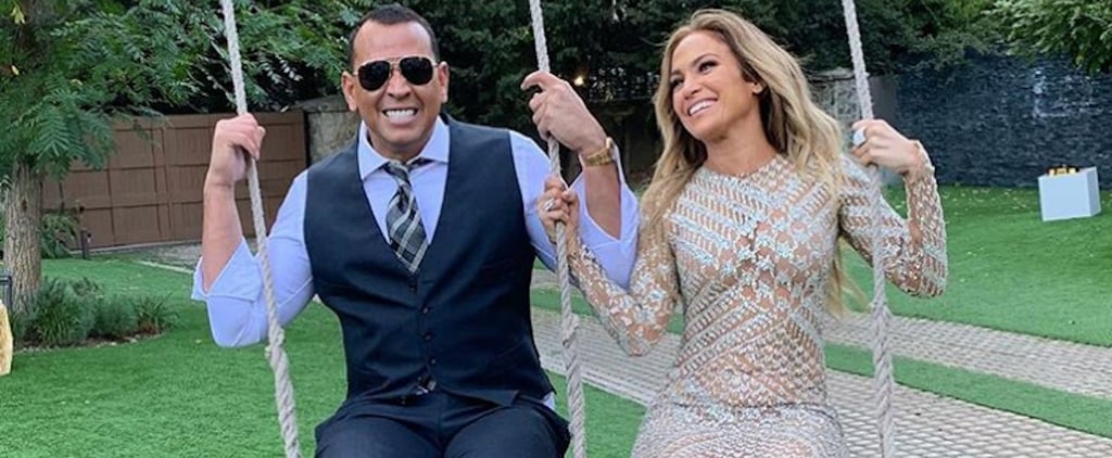 Jennifer Lopez Sheer Dress on Swing With Alex Rodriguez