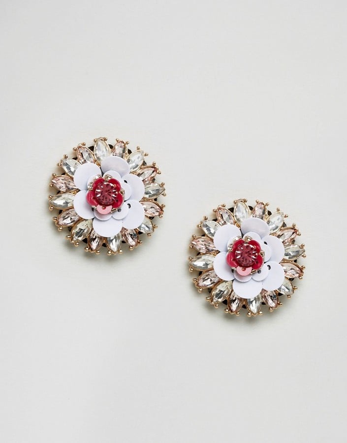 Aldo Nydeiniel Floral Stud Statement Embellished Earrings