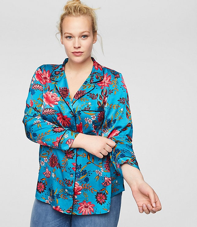 LOFT Wildflower Satin Shirt