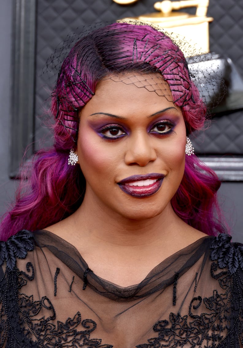 Laverne Cox's Purple Hair Color at the Grammys