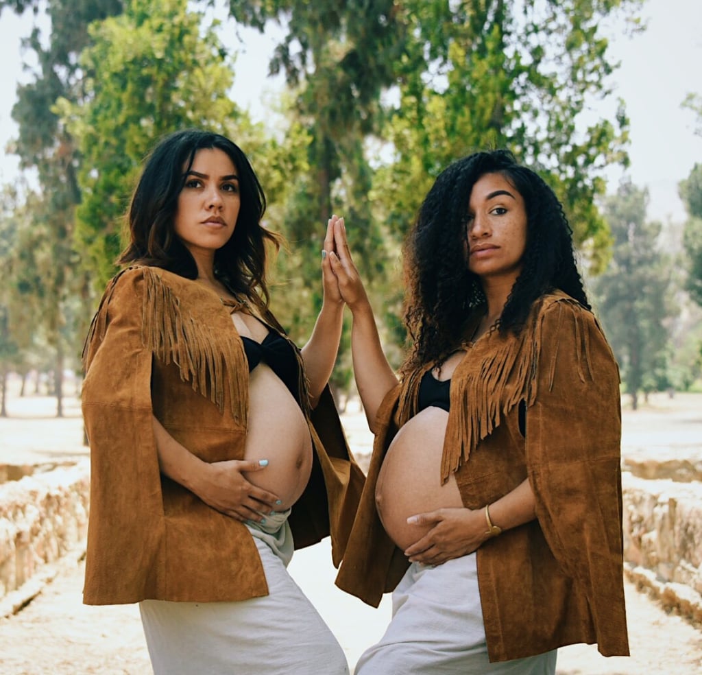 These sisters served serious looks during their collaborative maternity shoot.