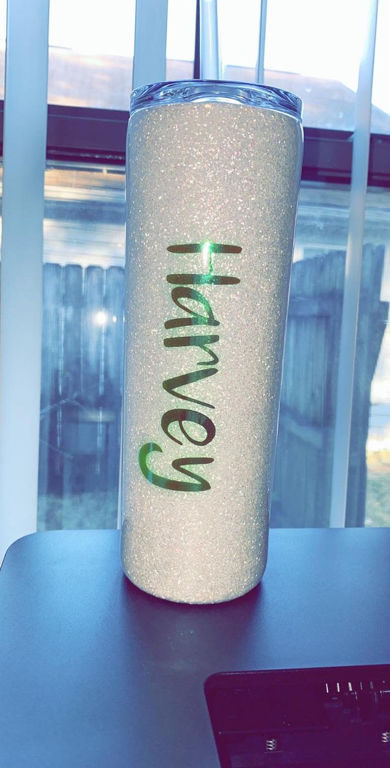 Custom Glitter White Claw-Inspired Tumbler