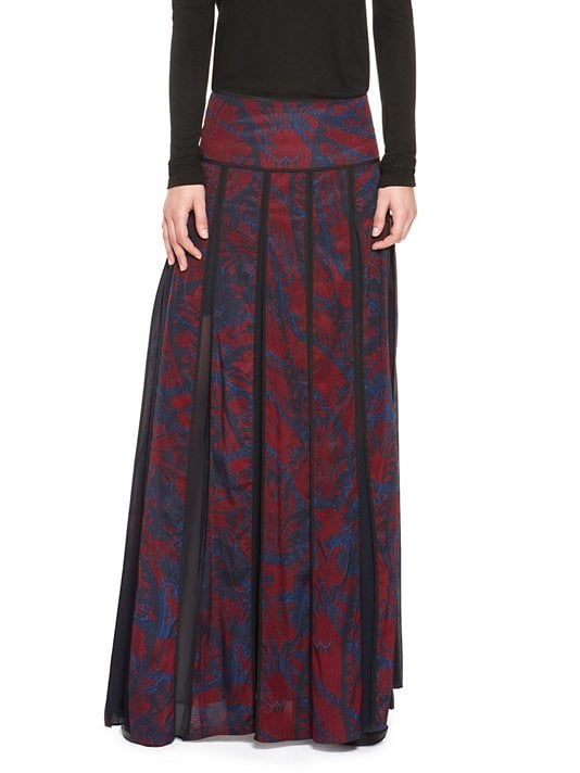 DKNY Paisley Maxi Pleated Skirt | Long Skirts For Fall and Winter ...