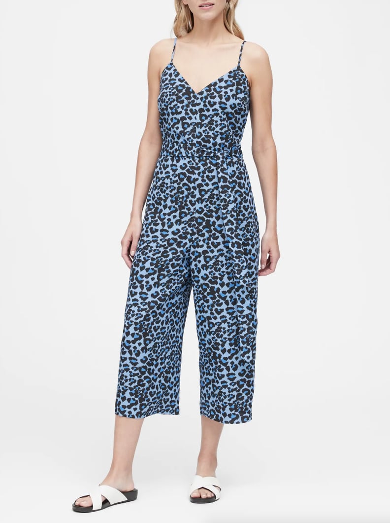 Leopard Wide Leg Cropped Jumpsuit