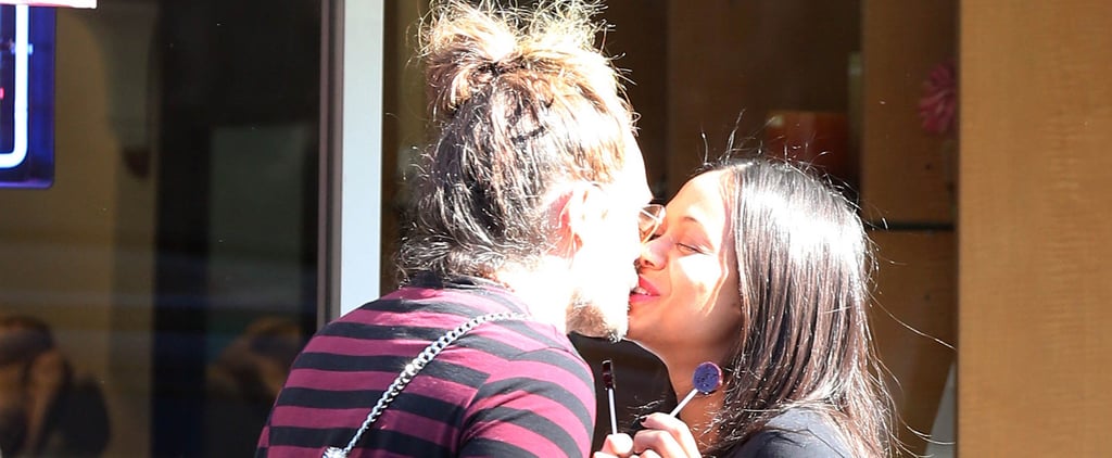 Pregnant Zoe Saldana Kissing Marco Perego | Photos