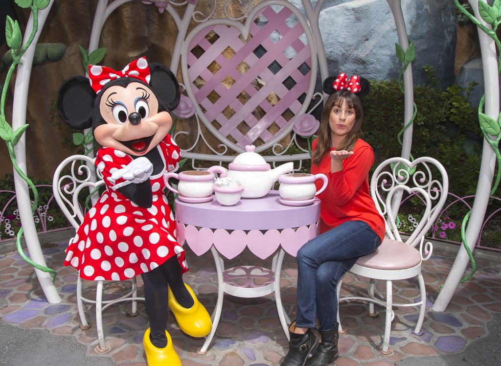 Lea Michele and Minnie Mouse had a tea party in May 2015.