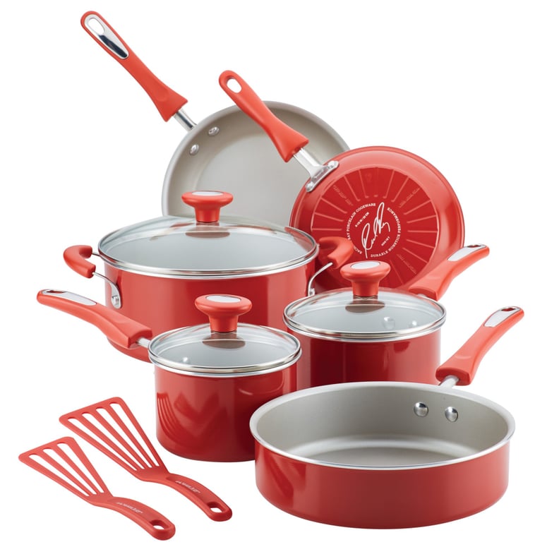 Rachael Ray 11-Piece Get Cooking! Pots and Pans Set/Cookware Set