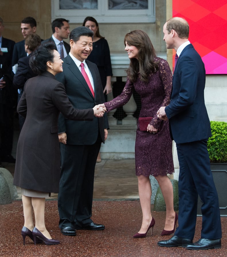 Kate Middleton Visits Air Force in Suede Gianvito Rossi Pumps