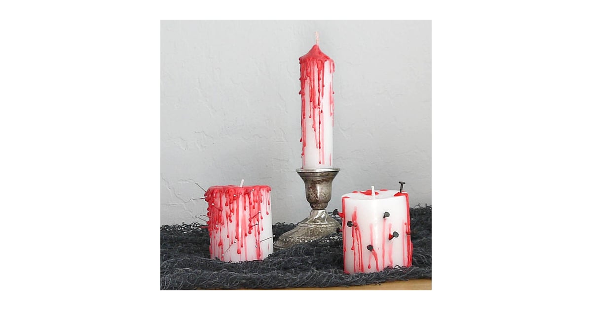 Bleeding Candles Easy DIY Halloween Decorations 2018 POPSUGAR