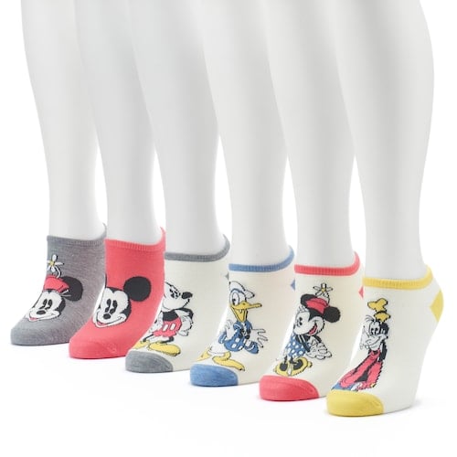 Disney's Mickey Mouse & Friends 6-Pack No-Show Socks