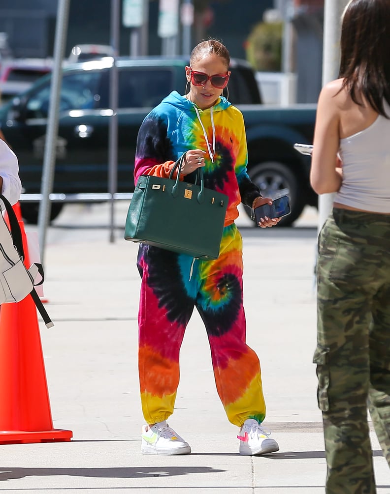 Jennifer Lopez Wearing a Tie-Dye Sweatsuit in LA, August 2022