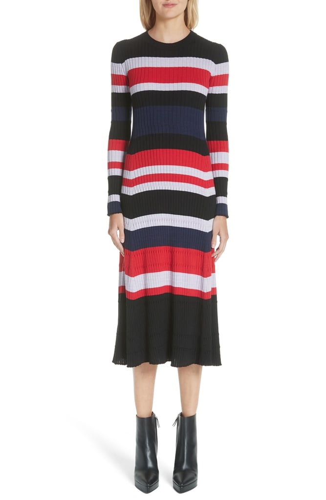 Proenza Schouler Wool, Silk, & Cashmere Stripe Sweater Dress