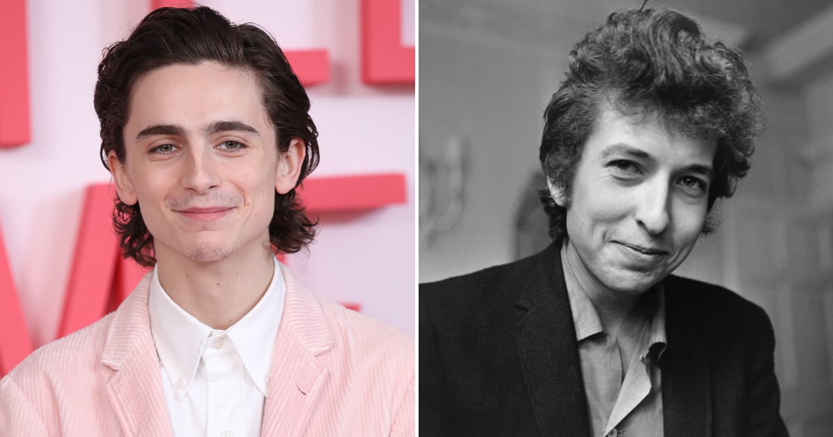 Timothée Chalamet and Bob Dylan