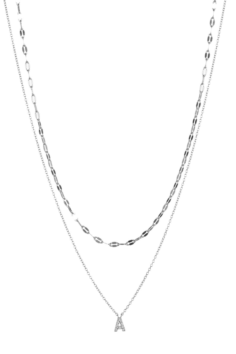 Nordstrom Rack Double Layer CZ Initial Pendant Necklace