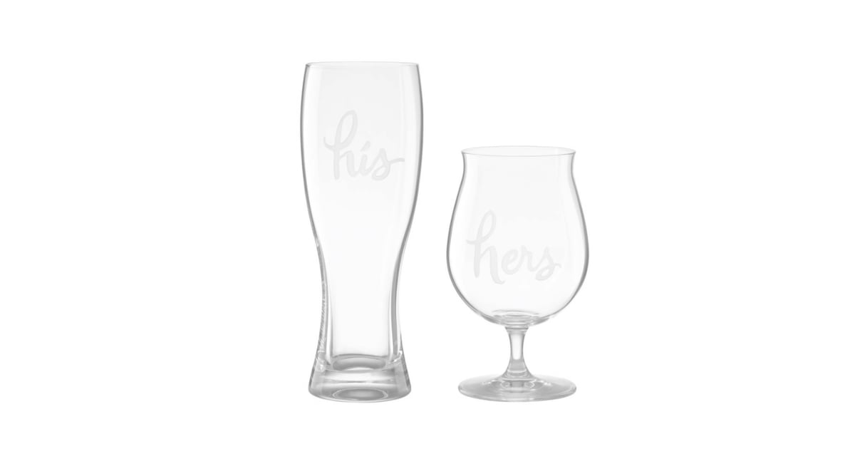 His & Hers Set of Crystal Beer Glasses Best Kate Spade Gifts 2017