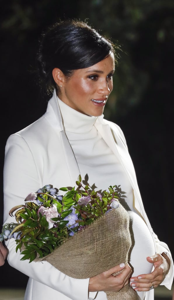 Meghan Markle White Calvin Klein Dress and Coat 2019